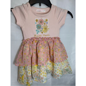 Girls Young Hearts Flower Power Dress 2T Gauzy Tiered Fairy Skirt